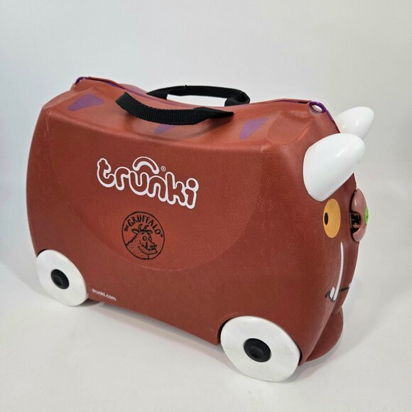 Trunki The Gruffalo Kids Ride On Rolling Luggage Suitcase with Horns & Wheels - Picture 3 of 12